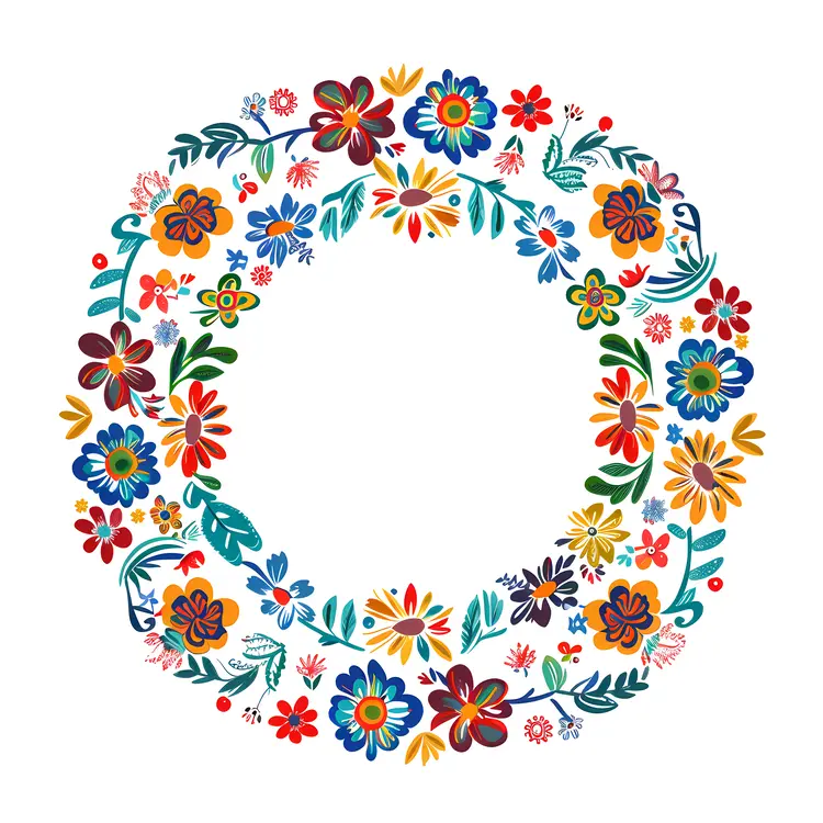 Colorful Floral Wreath Decoration