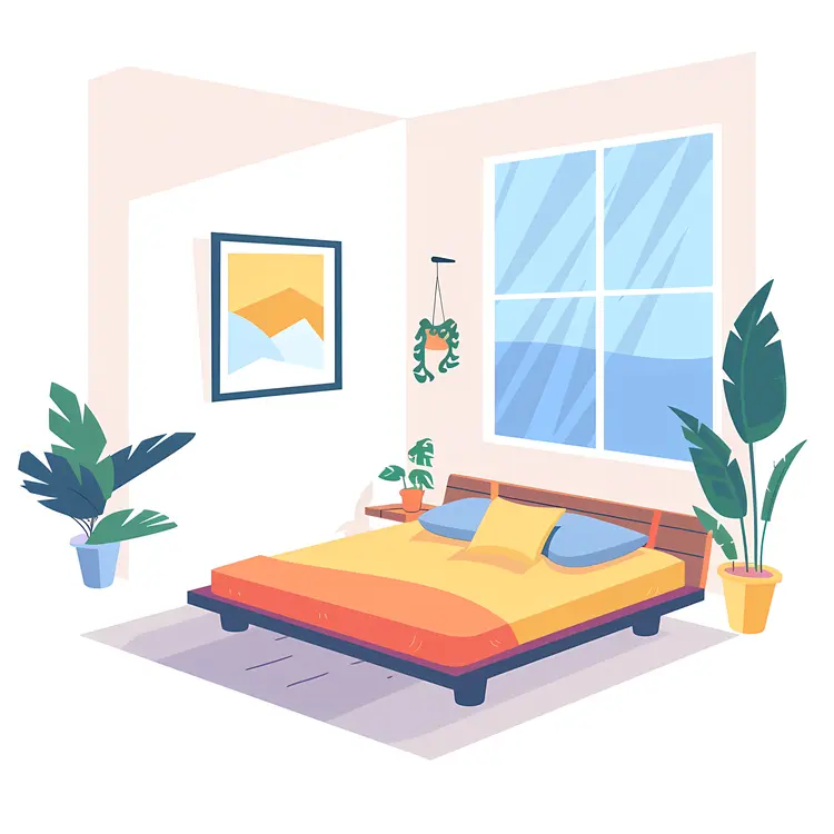 Bright Bedroom with Large Window
