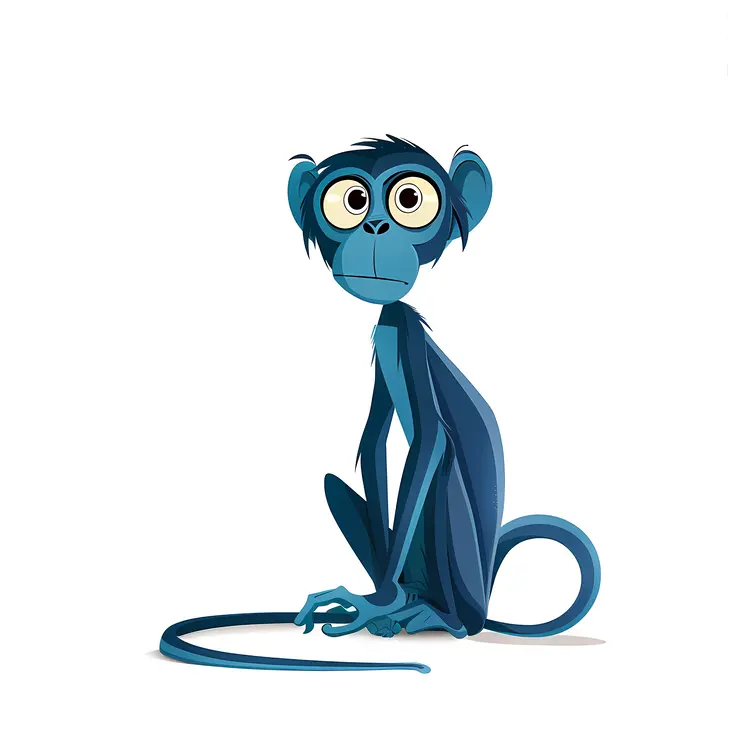 Blue Cartoon Monkey