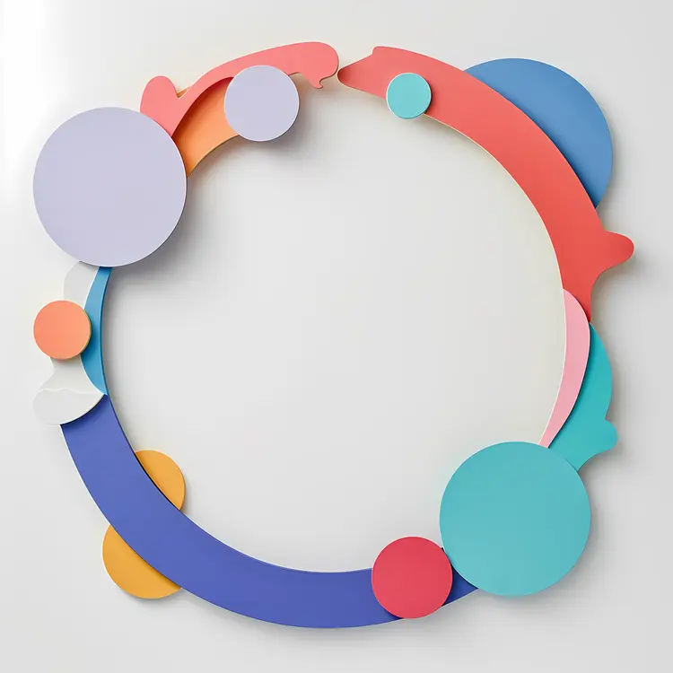 Abstract Colorful Circle Decorative Frame