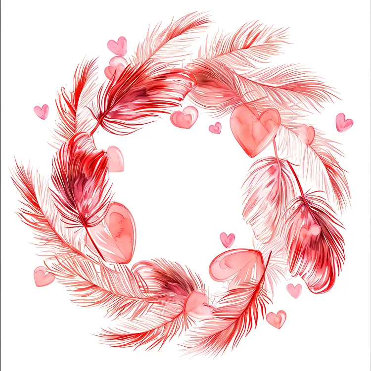 Heart and Feather Wreath for Valentine's Day