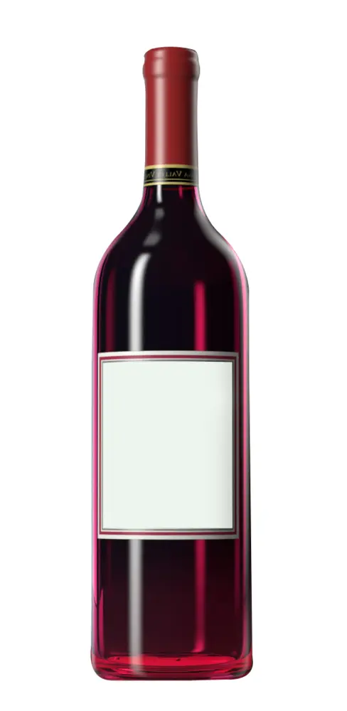 Red Wine Bottle with Blank Label