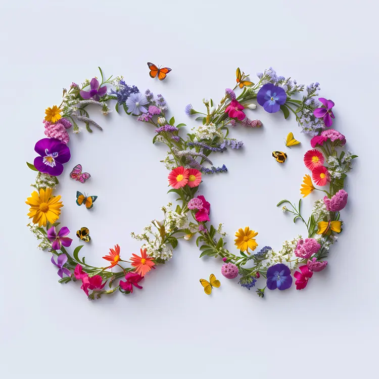 Butterfly Flower Wreath