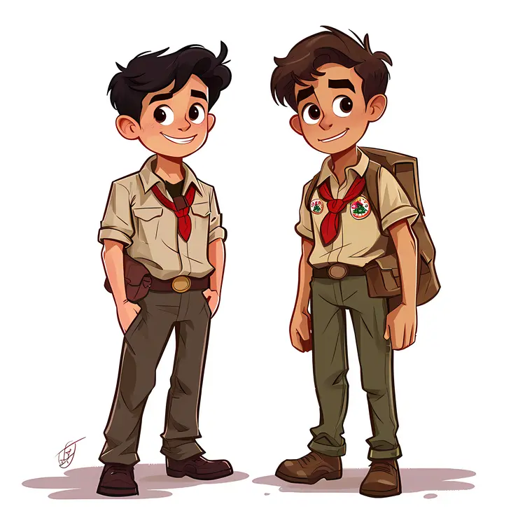Two Boy Scouts in Uniform