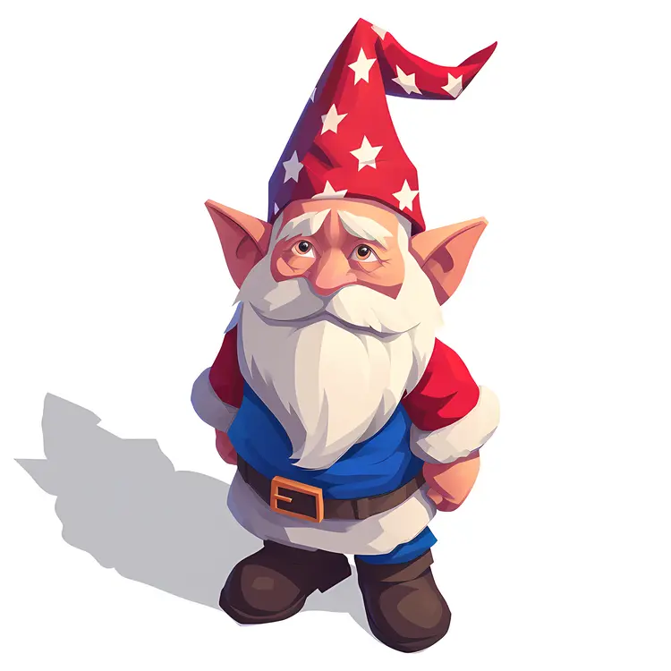 Patriotic Gnome with Stars and Stripes