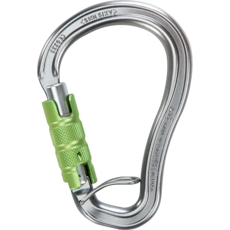 Green Carabiner for Climbing Safety