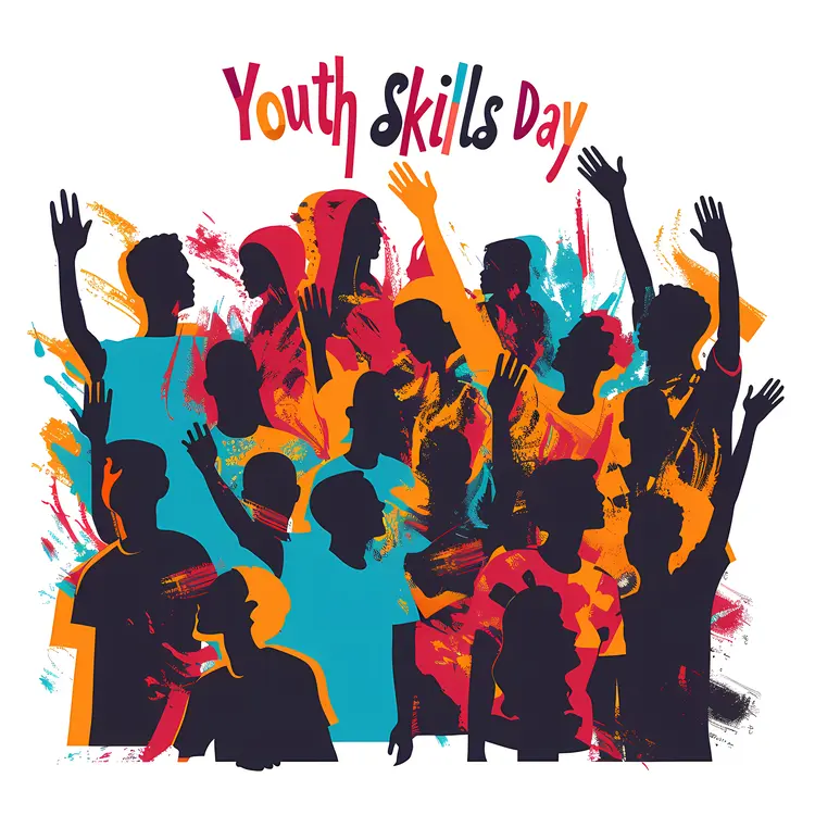 Youth Skills Day Silhouettes Illustration