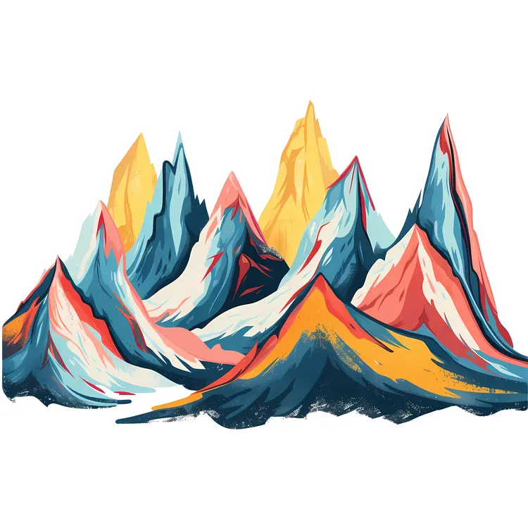 Colorful Abstract Mountain Peaks