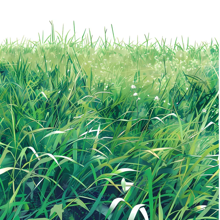 Dense Green Grass in a Field
