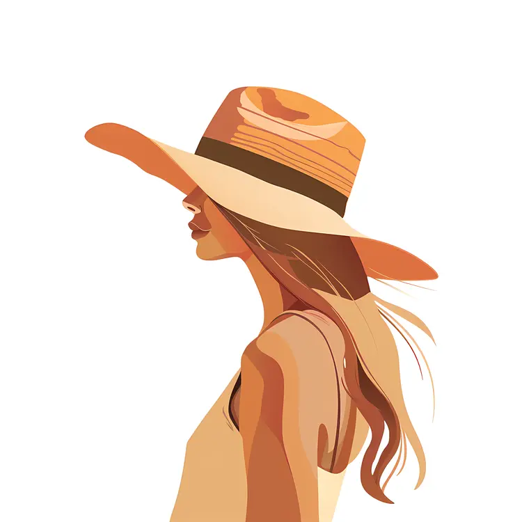 Stylish Girl with Hat Illustration