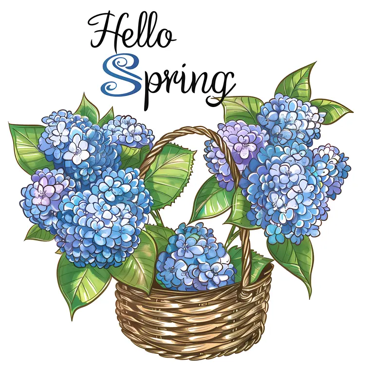 Hello Spring Basket of Flowers