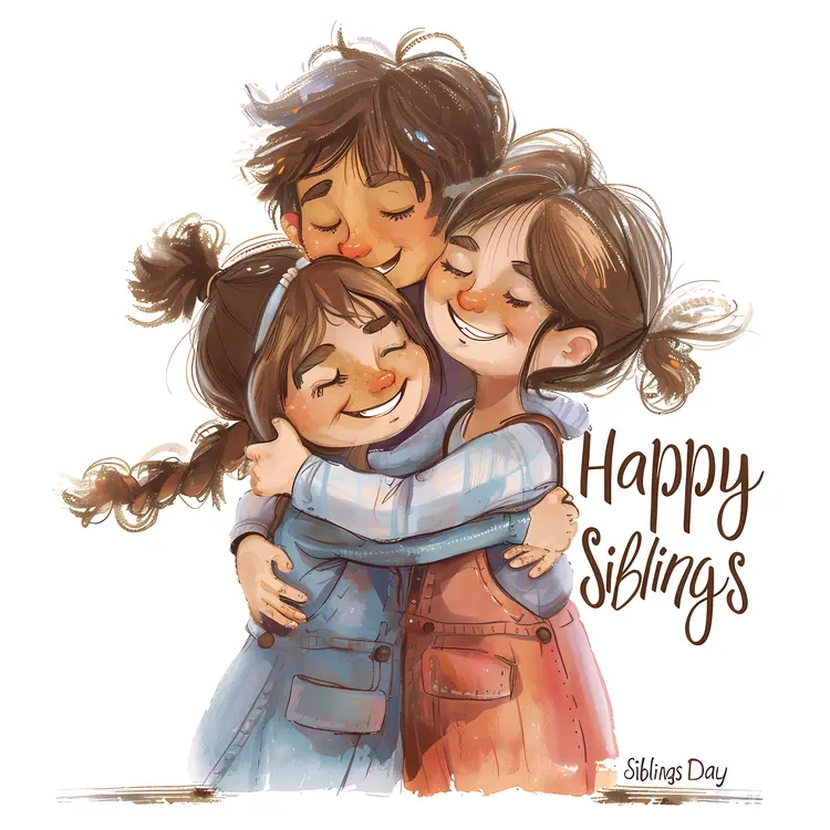 Happy Siblings Day Hug