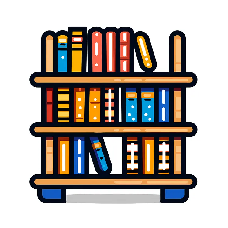 Colorful Bookshelf with Books