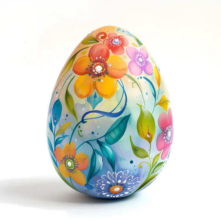 Pastel Floral Decorated Egg
