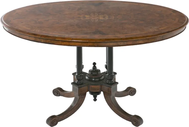 Antique Round Wooden Table for Classic Interiors