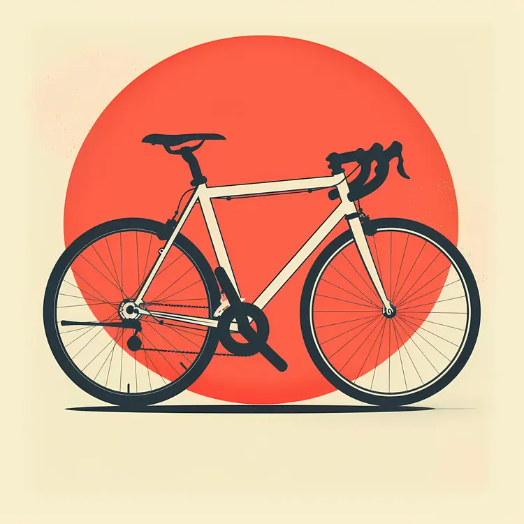 Red Bicycle with Circular Background