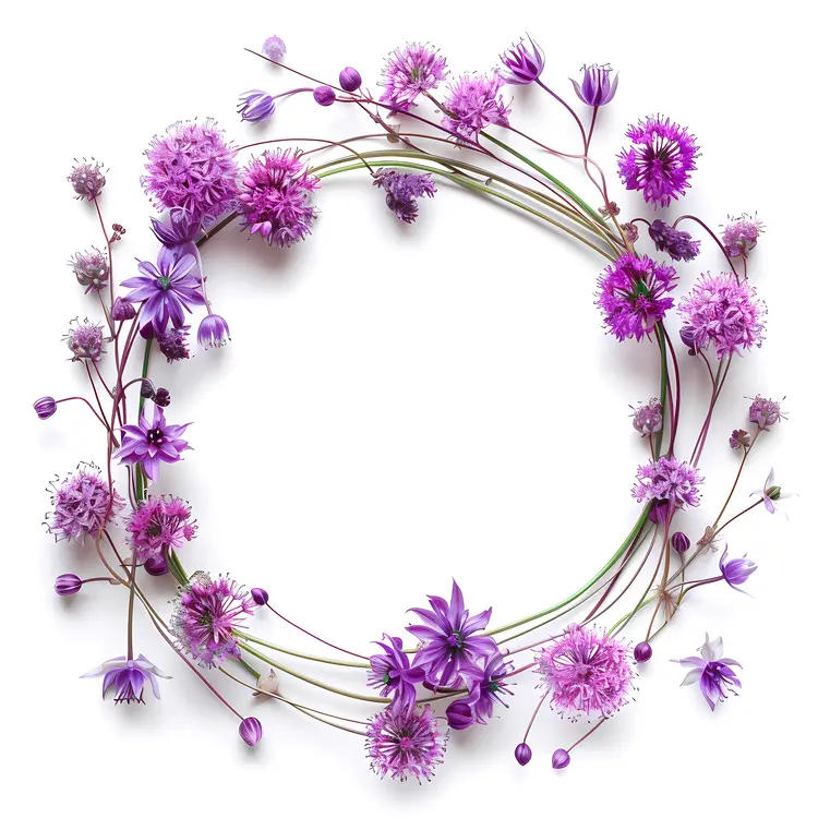 Elegant Purple Floral Wreath