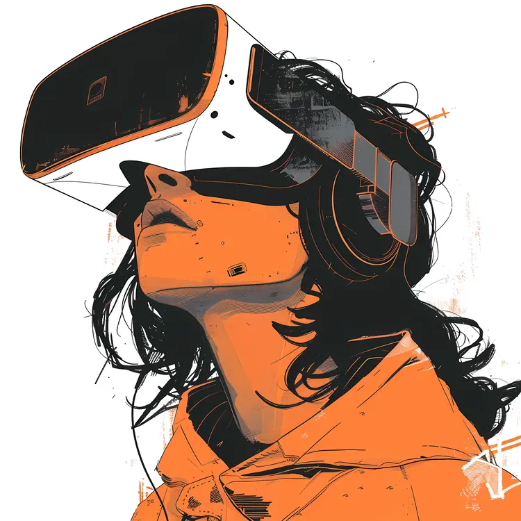 Stylized VR Headset Illustration