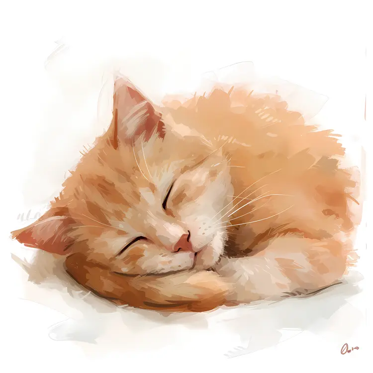 Cute Cat Sleeping Peacefully