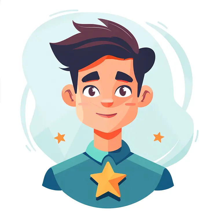 Cartoon Boy with Star