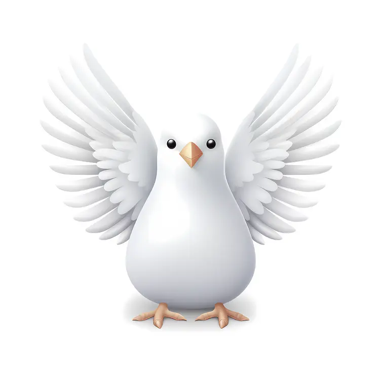 White Dove with Spread Wings