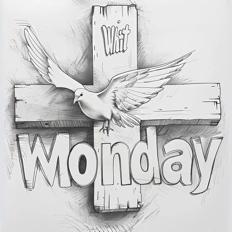 Whit Monday Dove with Cross
