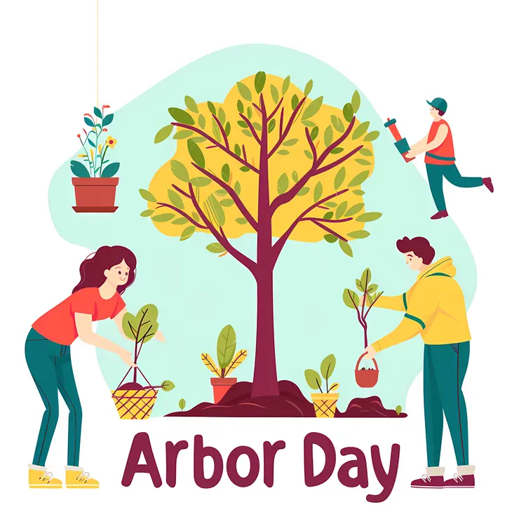 People Planting Tree for Arbor Day