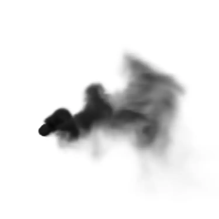 Black Smoke Effect on Transparent Background