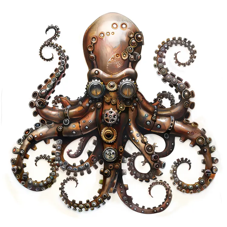 Steampunk Mechanical Octopus