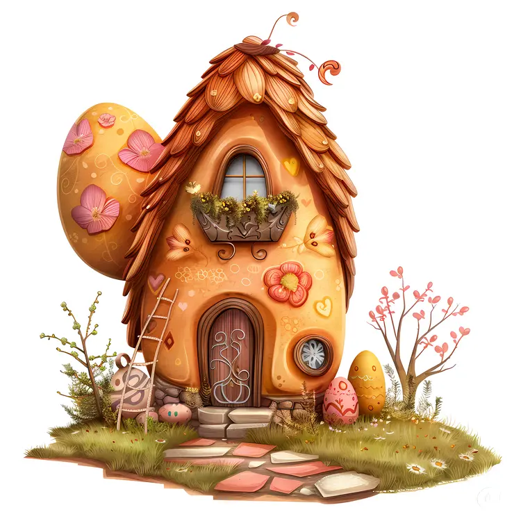 Small Cute Orange Egg House