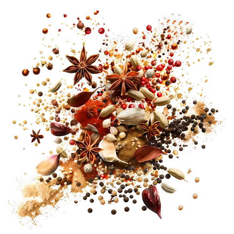 Colorful Explosion of Various Spices