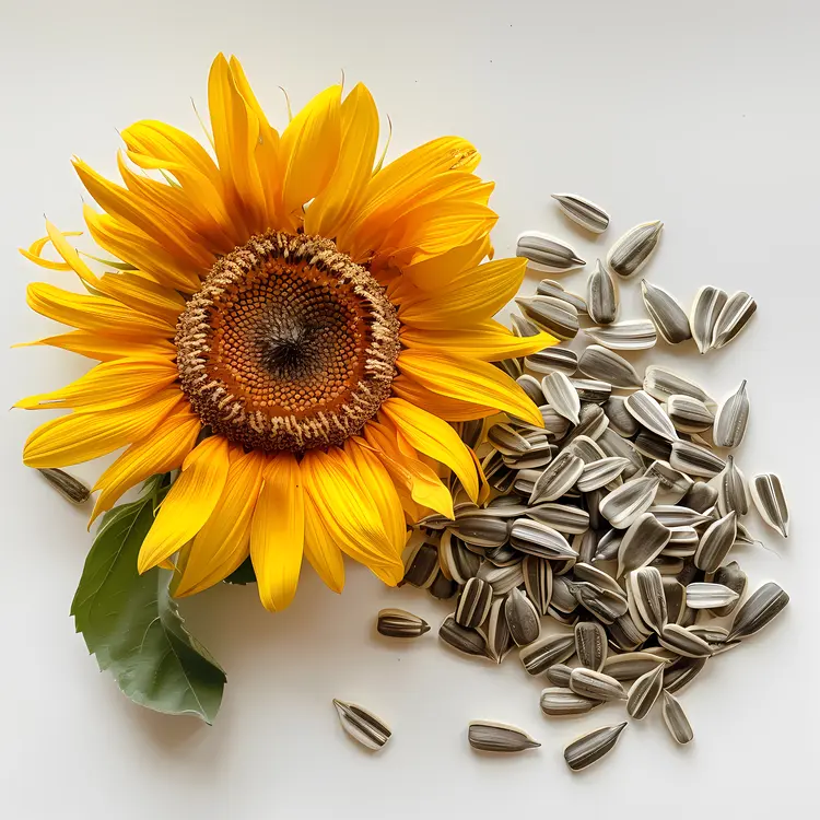 Sunflower with Seeds Scattered