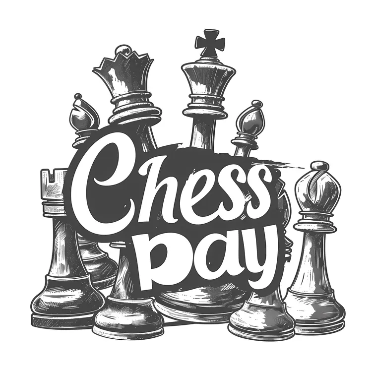 Chess Day with Chess Pieces