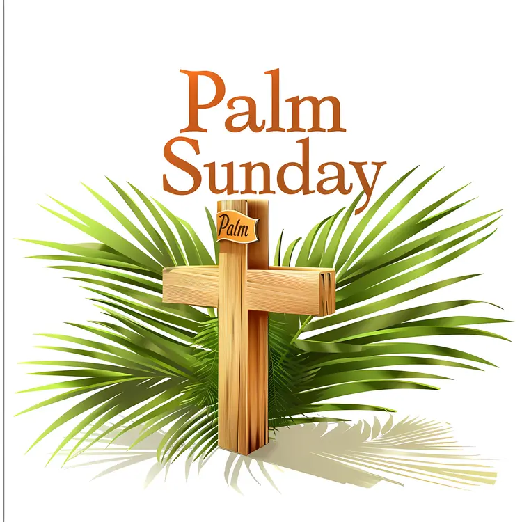 Palm Sunday Celebration with Wooden Cross