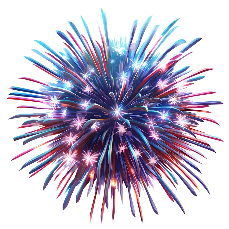 Vibrant Blue Firework with Sparkles