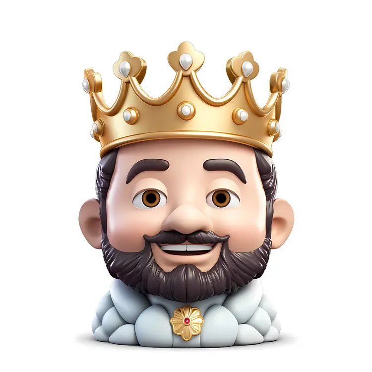 Cartoon King with Crown