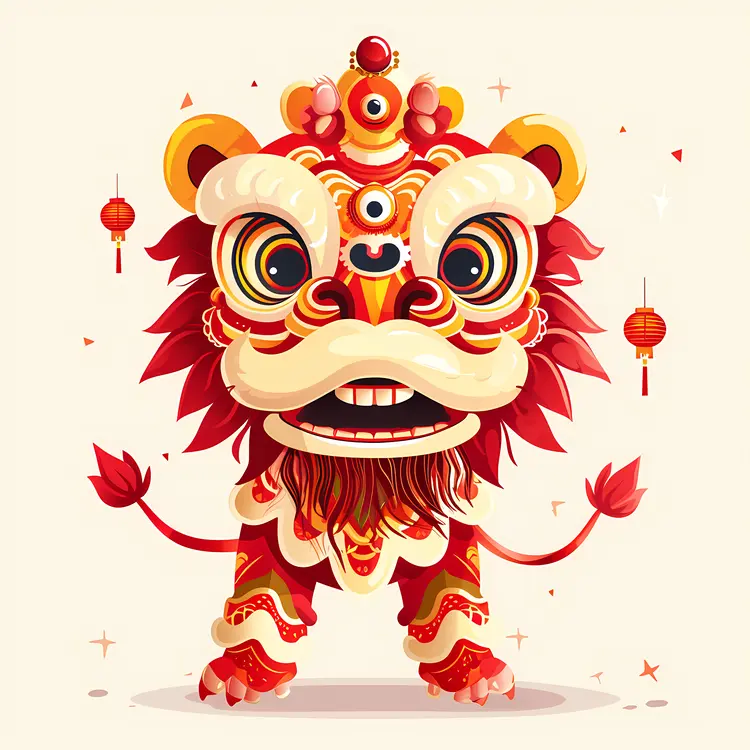 Festive Lion Dance Costume for Chinese New Year