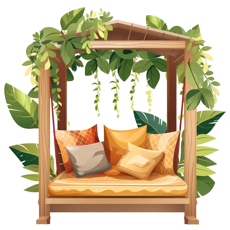 Cozy Garden Swing with Cushions