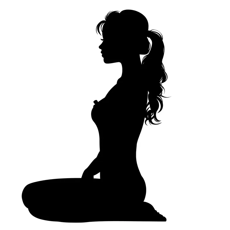 Elegant Silhouette of a Sitting Woman
