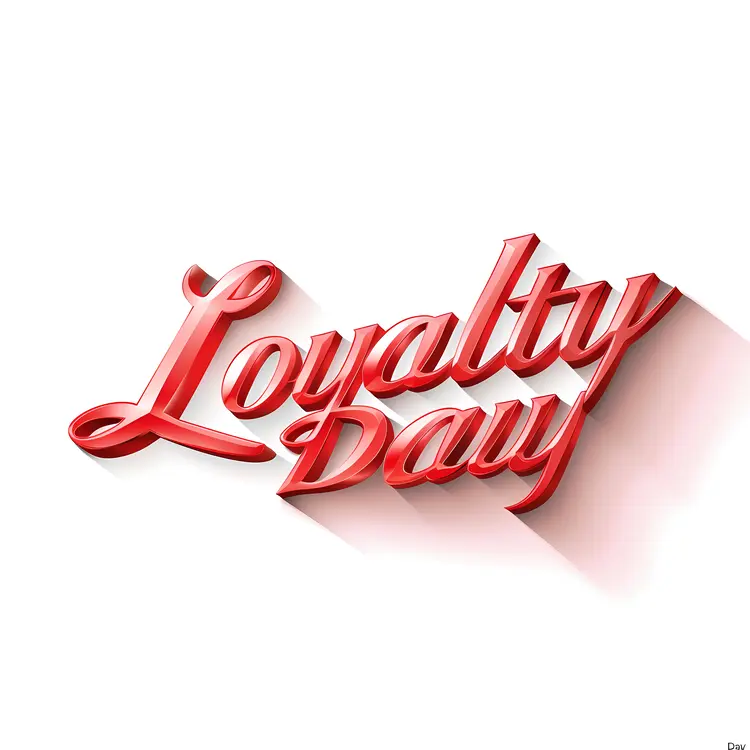 Loyalty Day Red Text Design