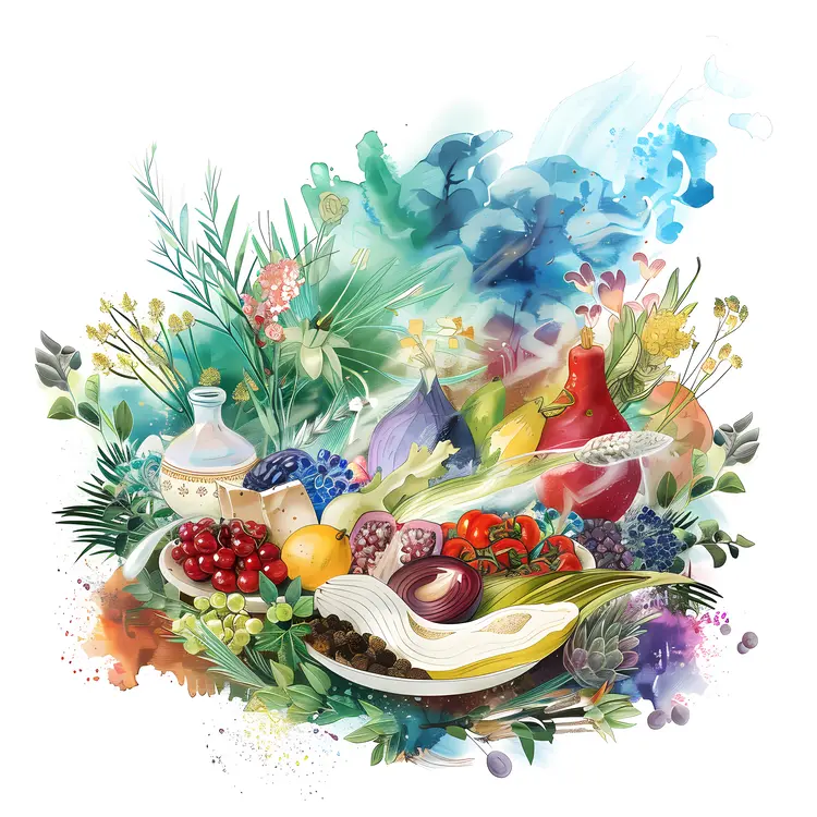 Colorful Harvest of Fruits and Vegetables