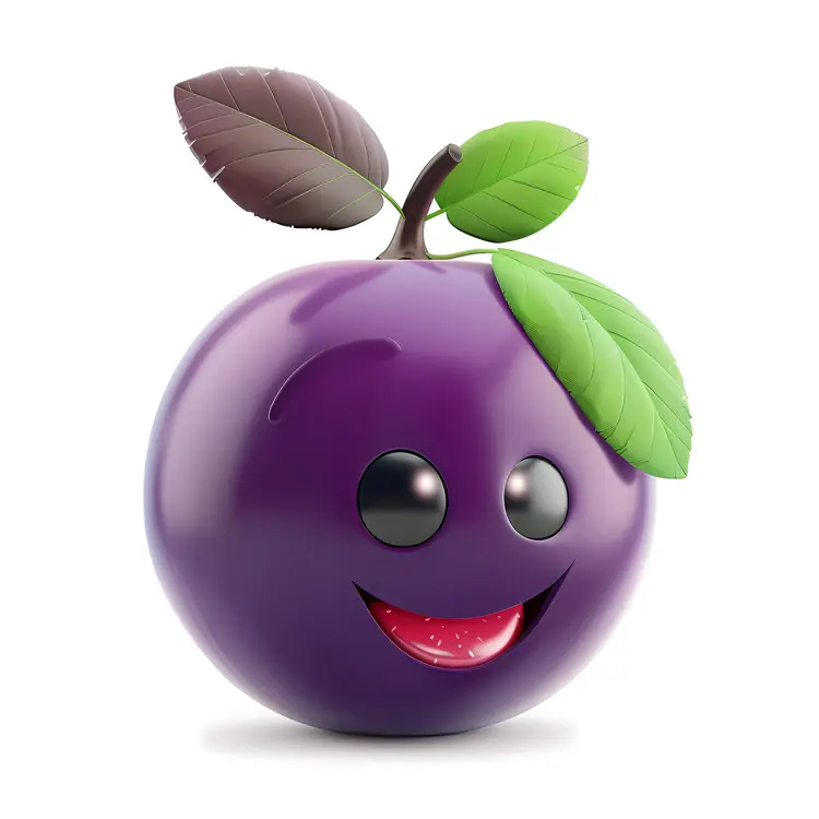 Happy Plum with Leaf