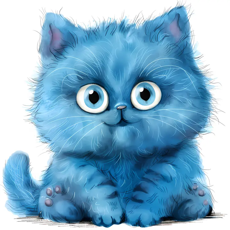 Fluffy Blue Kitten