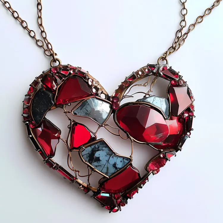 Artistic Mosaic Heart Necklace