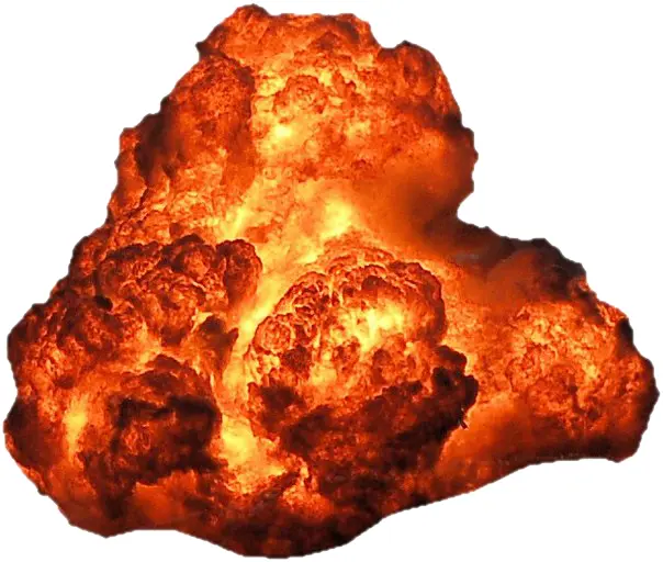 Fiery Explosion with Intense Flames