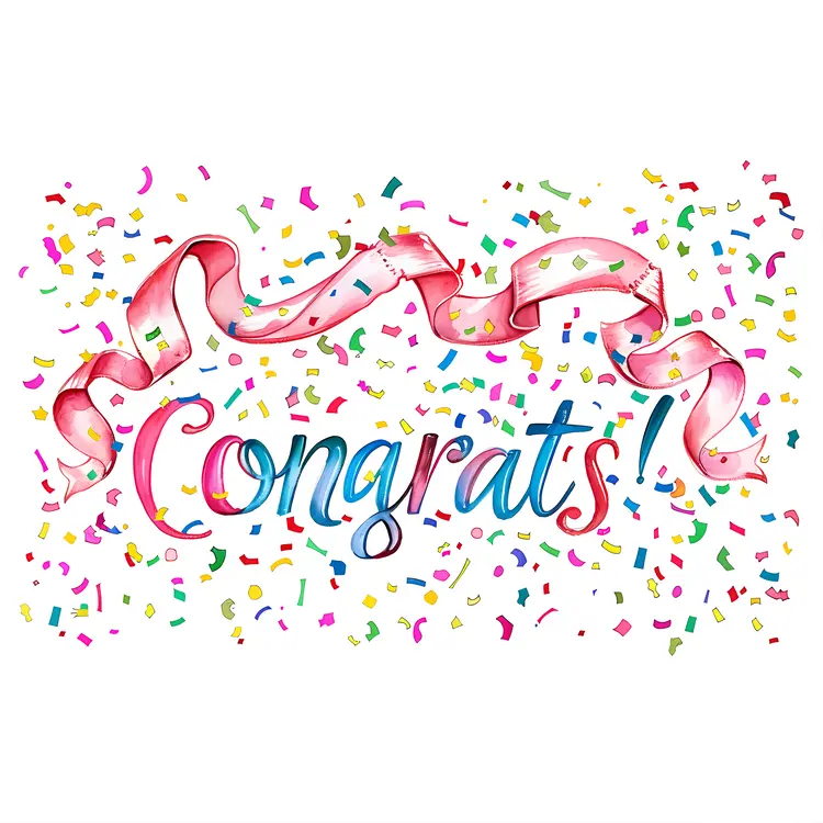 Colorful Congrats Ribbon
