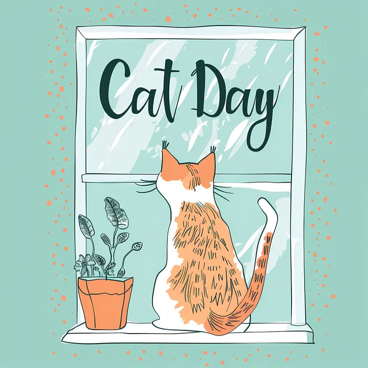 Cat by Window on Cat Day
