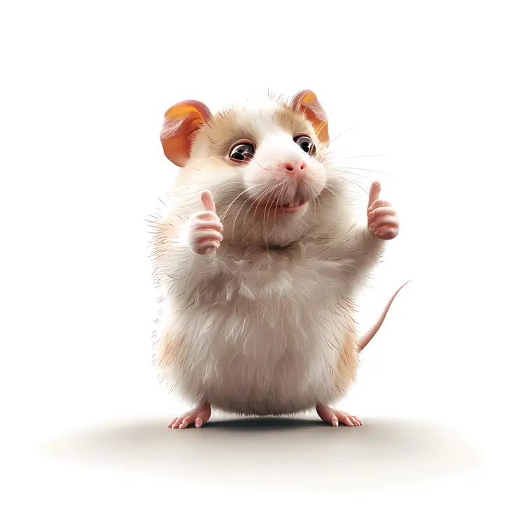 Cheerful Cartoon Mouse Giving Thumbs Up