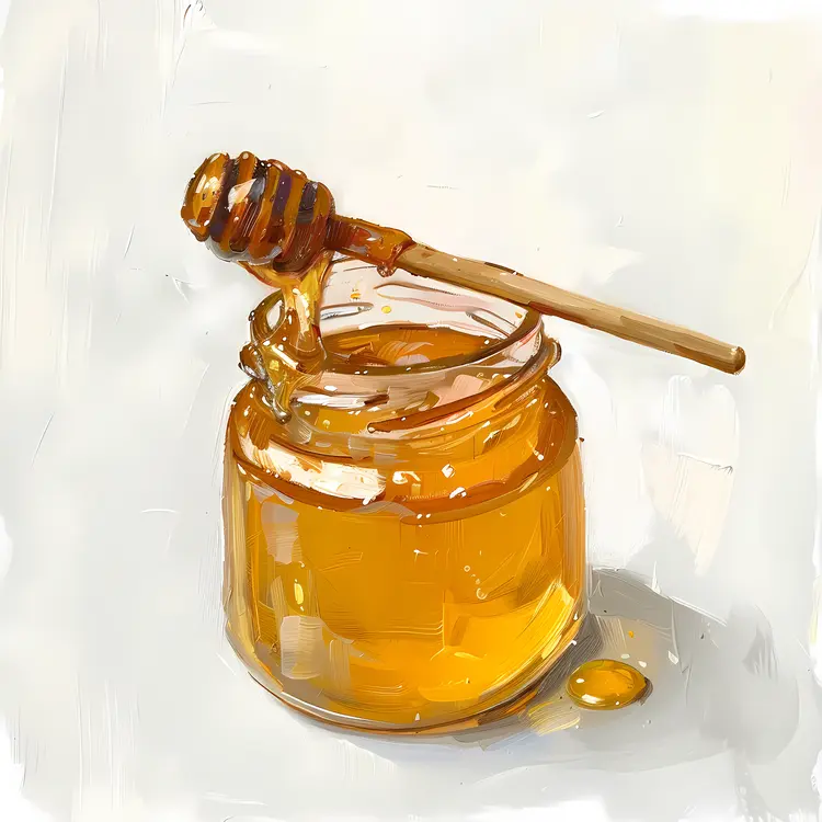 Jar of Honey with Dipper
