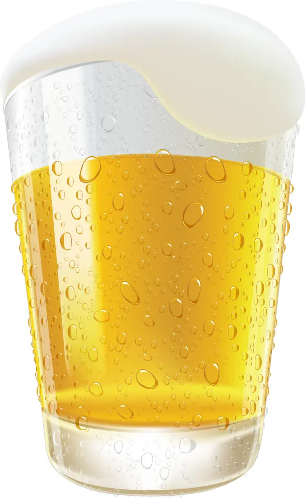 Cold Beer Glass with Foam